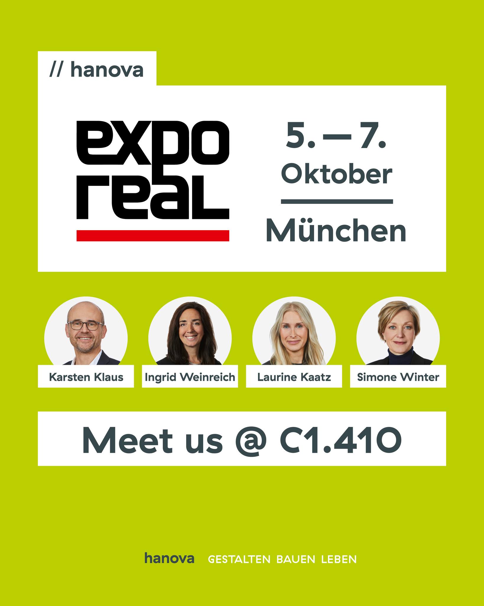 #exporeal26 – Wir sind dabei! 👍

In München findet vom 5. - 7. Oktober die EXPO REAL Messe statt.
Du findest uns direkt am Gemeinschaftsstand der Metropolregion: HANNOVER-Stand – C1.410 💚

🚀 EXPO REAL – Internationale Fachmesse für Immobilien & Investitionen. 🚀

#hanova #gestaltenbauenleben
#EXP…